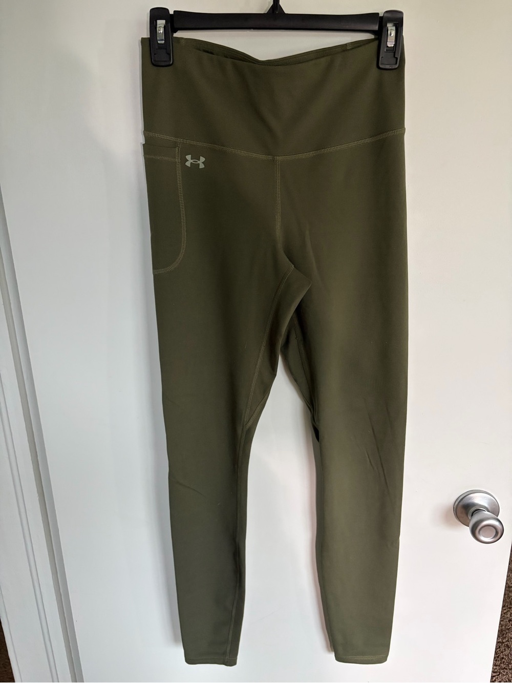 Under Armour Olive Green High-Waist Leggings with Side Pocket